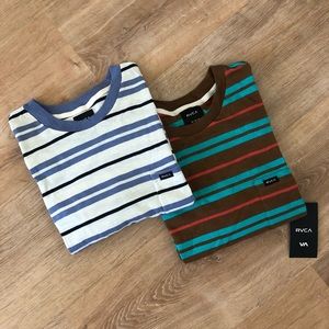 NWT 2 for 1 RVCA Striped SS Knit Tees